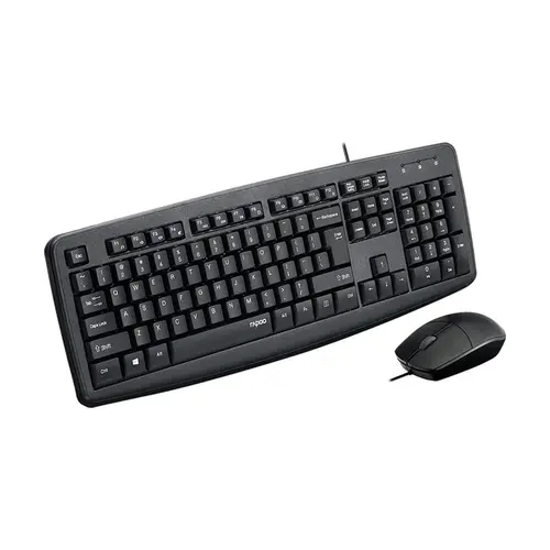 KIT TECLADO E MOUSE (C/FIO) RAPOO NX1600