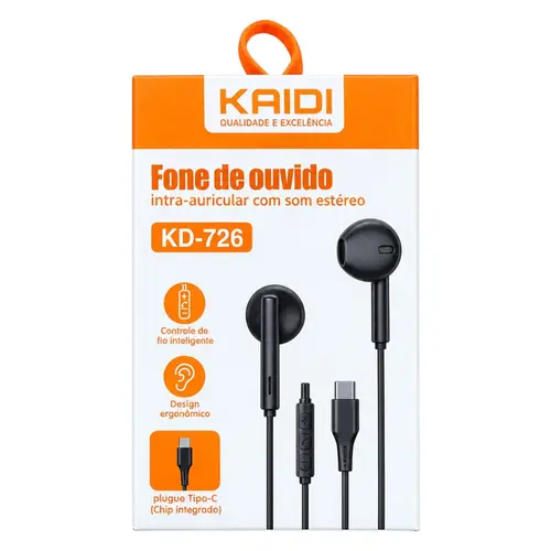 FONE DE OUVIDO KD-726 INTRA-AURICULAR P2